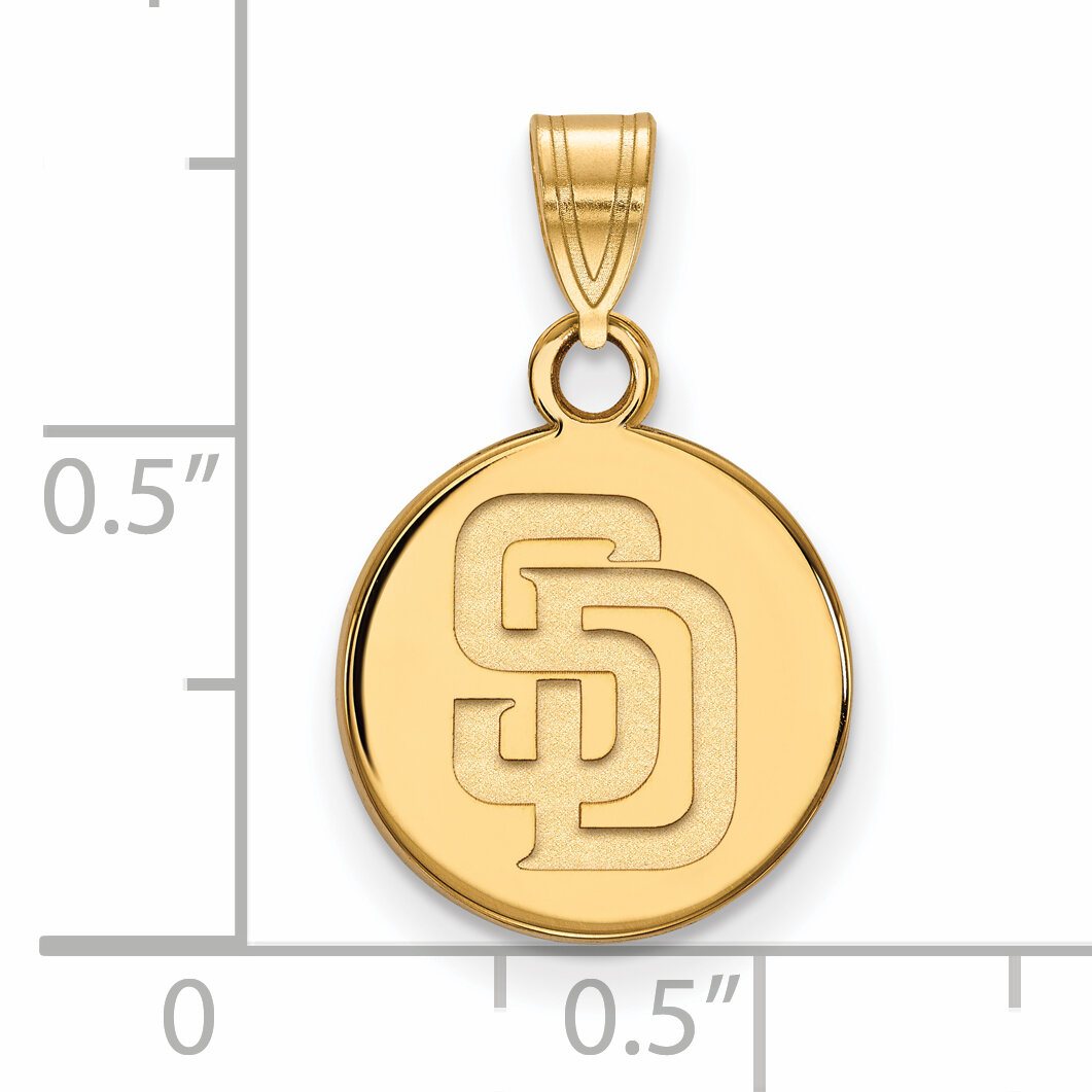 San Diego Padres Small Disc Pendant 10k Yellow Gold 1Y013PAD, MPN: 1Y013PAD, 886774808963