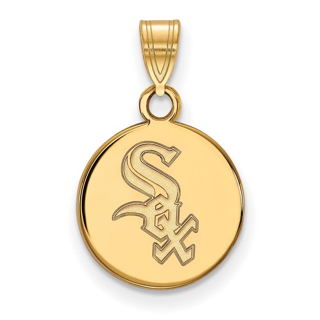 Chicago White Sox Small Disc Pendant 10k Yellow Gold 1Y013WHI