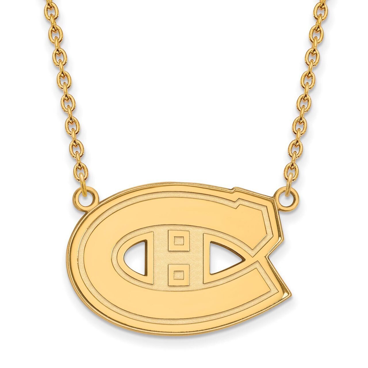 Montreal Canadiens Large Pendant with Chain Necklace 10k Yellow Gold 1Y014CAN-18