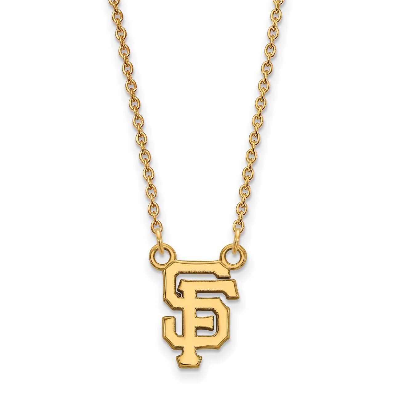 San Francisco Giants Small Pendant with Chain Necklace 10k Yellow Gold 1Y014GIT-18, MPN: 1Y014GIT-1…