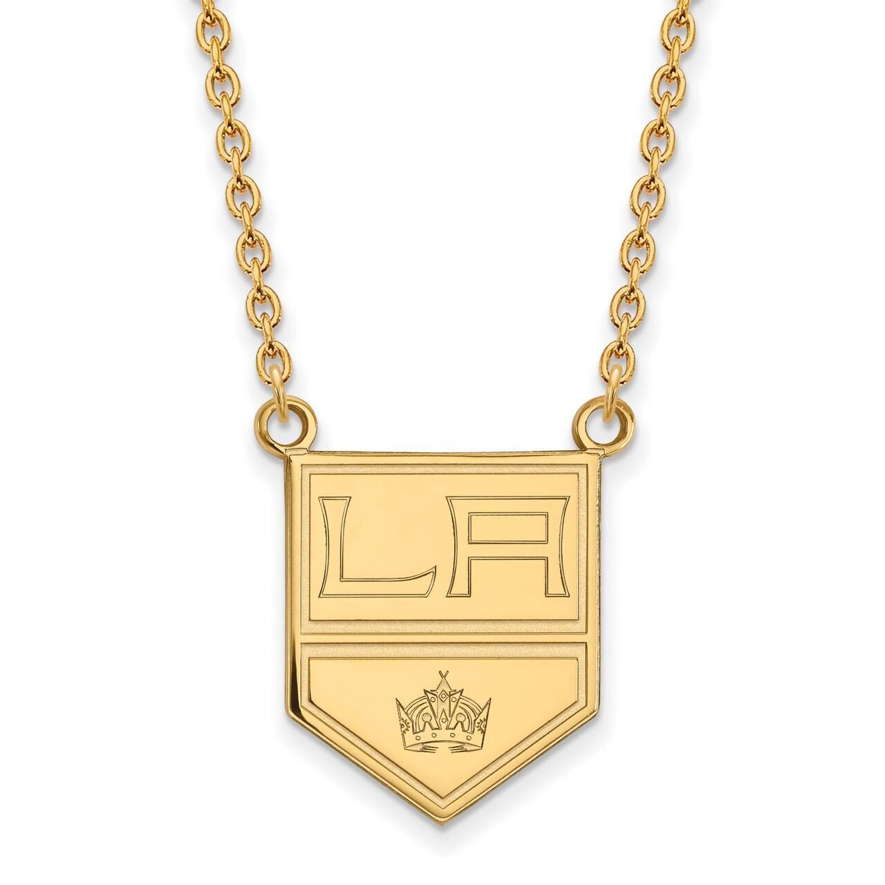 Los Angeles Kings Large Pendant with Chain Necklace 10k Yellow Gold 1Y014KIN-18