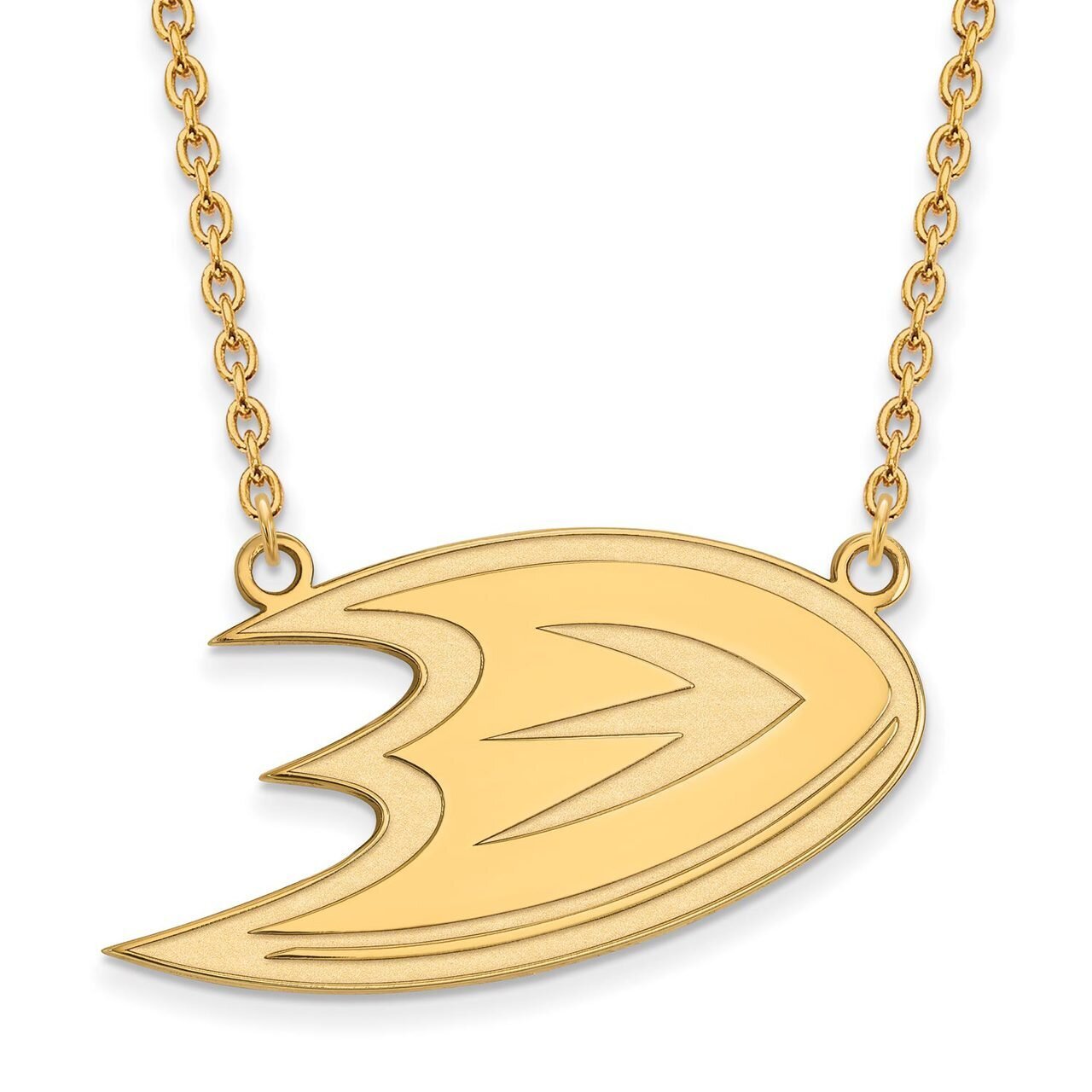 Anaheim Ducks Large Pendant with Chain Necklace 10k Yellow Gold 1Y014MDU-18