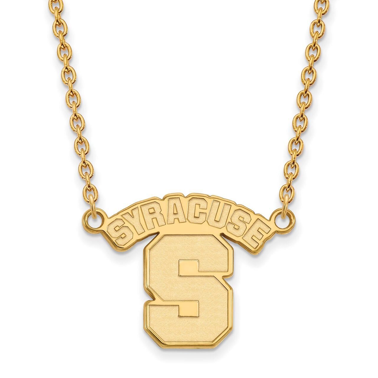 Syracuse University Large Pendant with Chain Necklace 10k Yellow Gold 1Y014SYU-18