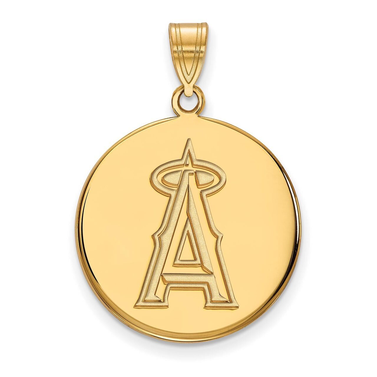 Los Angeles Angels Large Disc Pendant 10k Yellow Gold 1Y015ANG