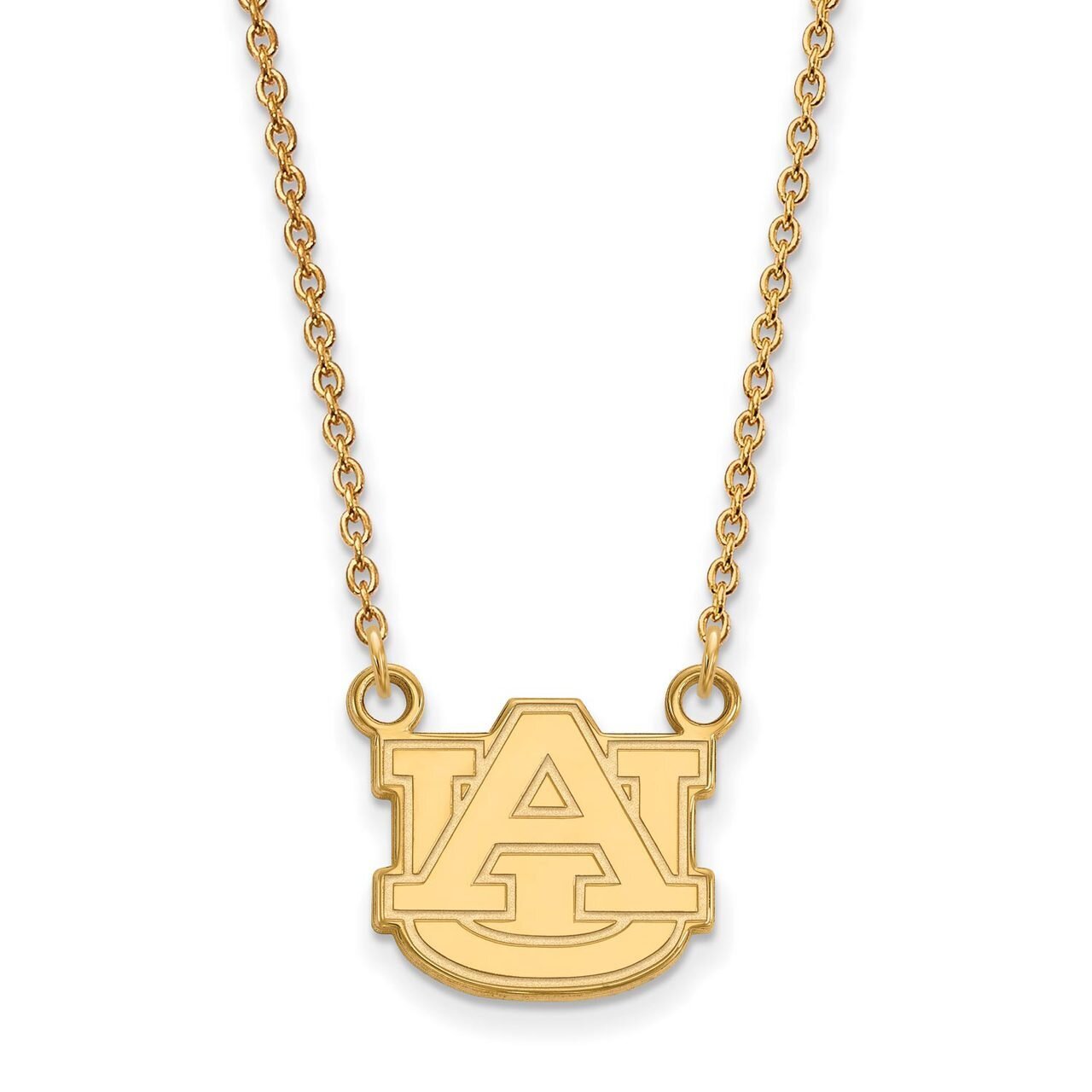 Auburn University Small Pendant with Chain Necklace 10k Yellow Gold 1Y015AU-18