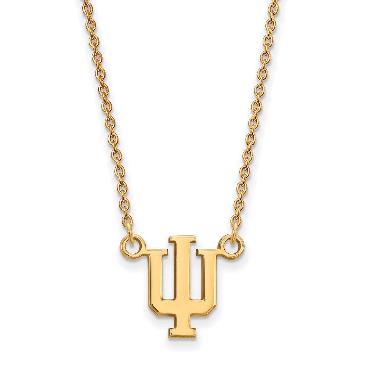Indiana University Small Pendant with Chain Necklace 10k Yellow Gold 1Y015IU-18