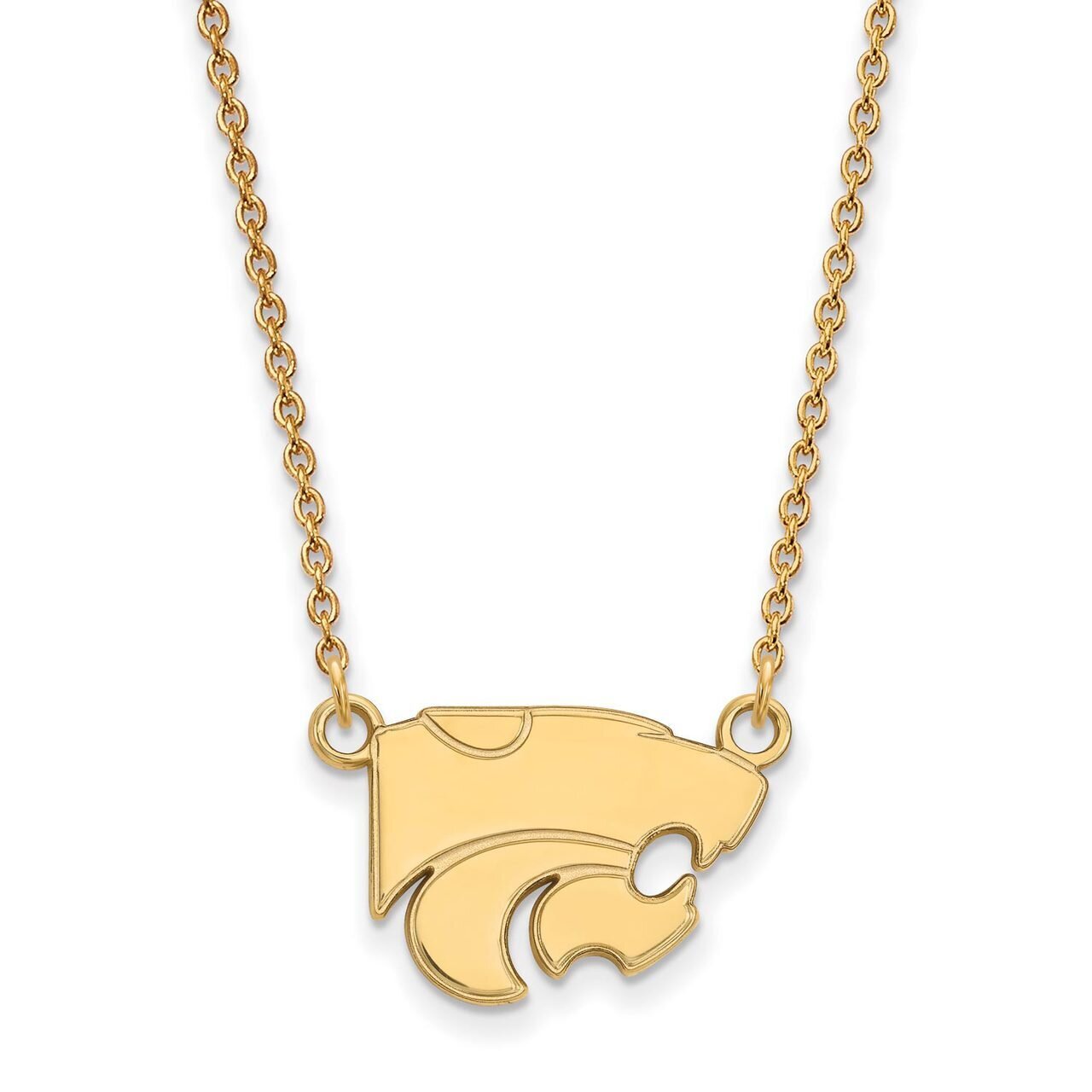 Kansas State University Small Pendant with Chain Necklace 10k Yellow Gold 1Y015KSU-18
