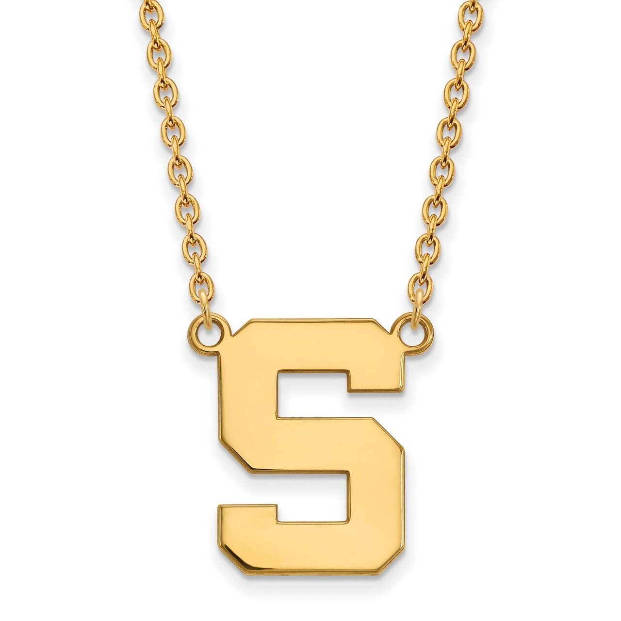 Michigan State University Large Pendant with Chain Necklace 10k Yellow Gold 1Y016MIS-18