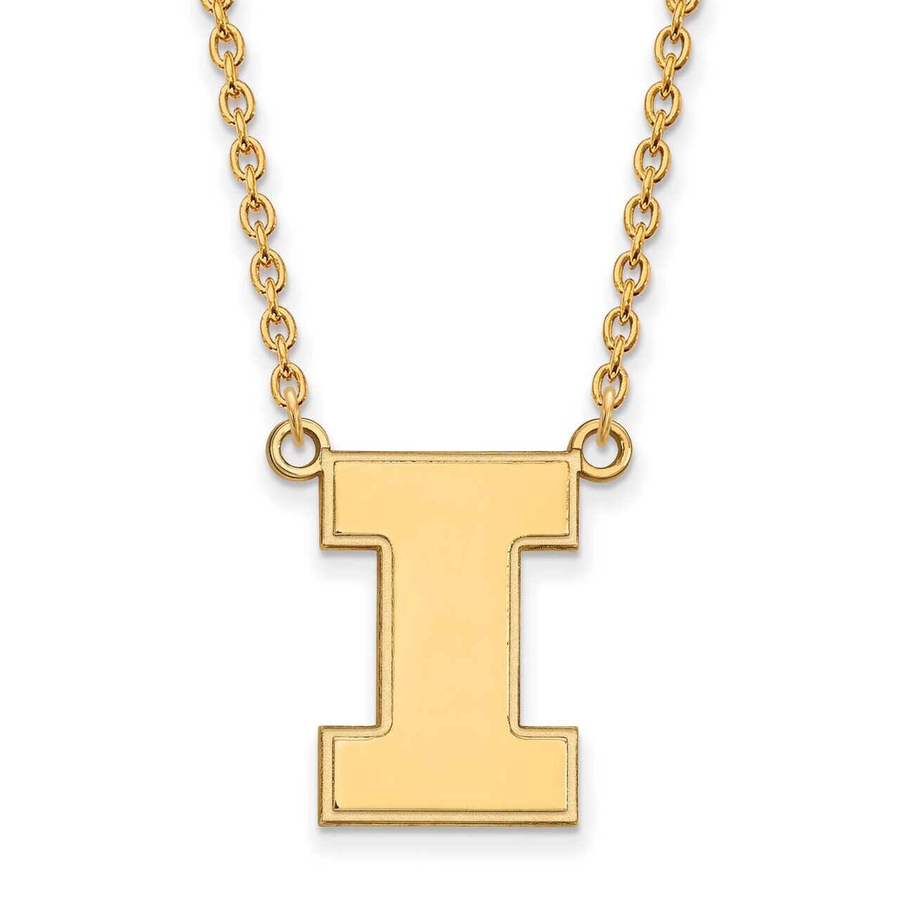 University of Illinois Large Pendant with Chain Necklace 10k Yellow Gold 1Y016UIL-18, MPN: 1Y016UIL…