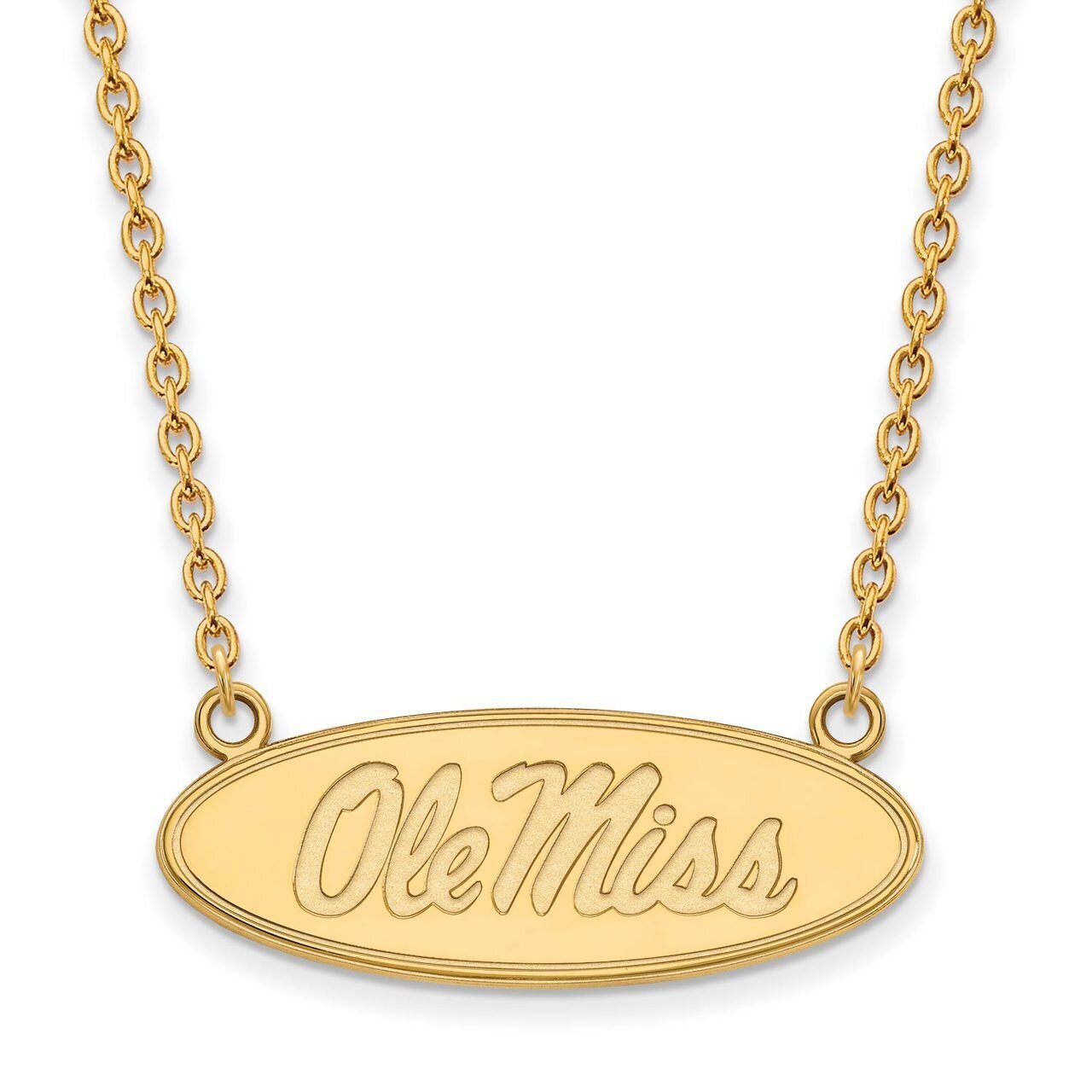 University of Mississippi Large Pendant with Chain Necklace 10k Yellow Gold 1Y016UMS-18, MPN: 1Y016…
