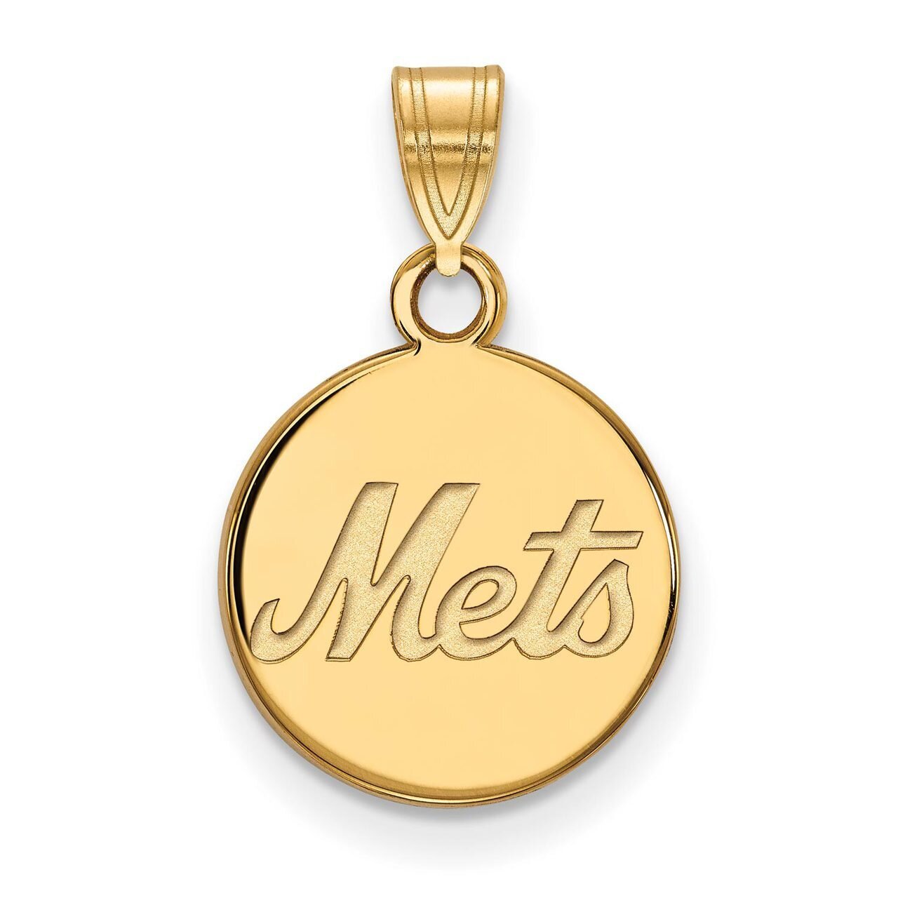 New York Mets Small Disc Pendant 10k Yellow Gold 1Y017MET