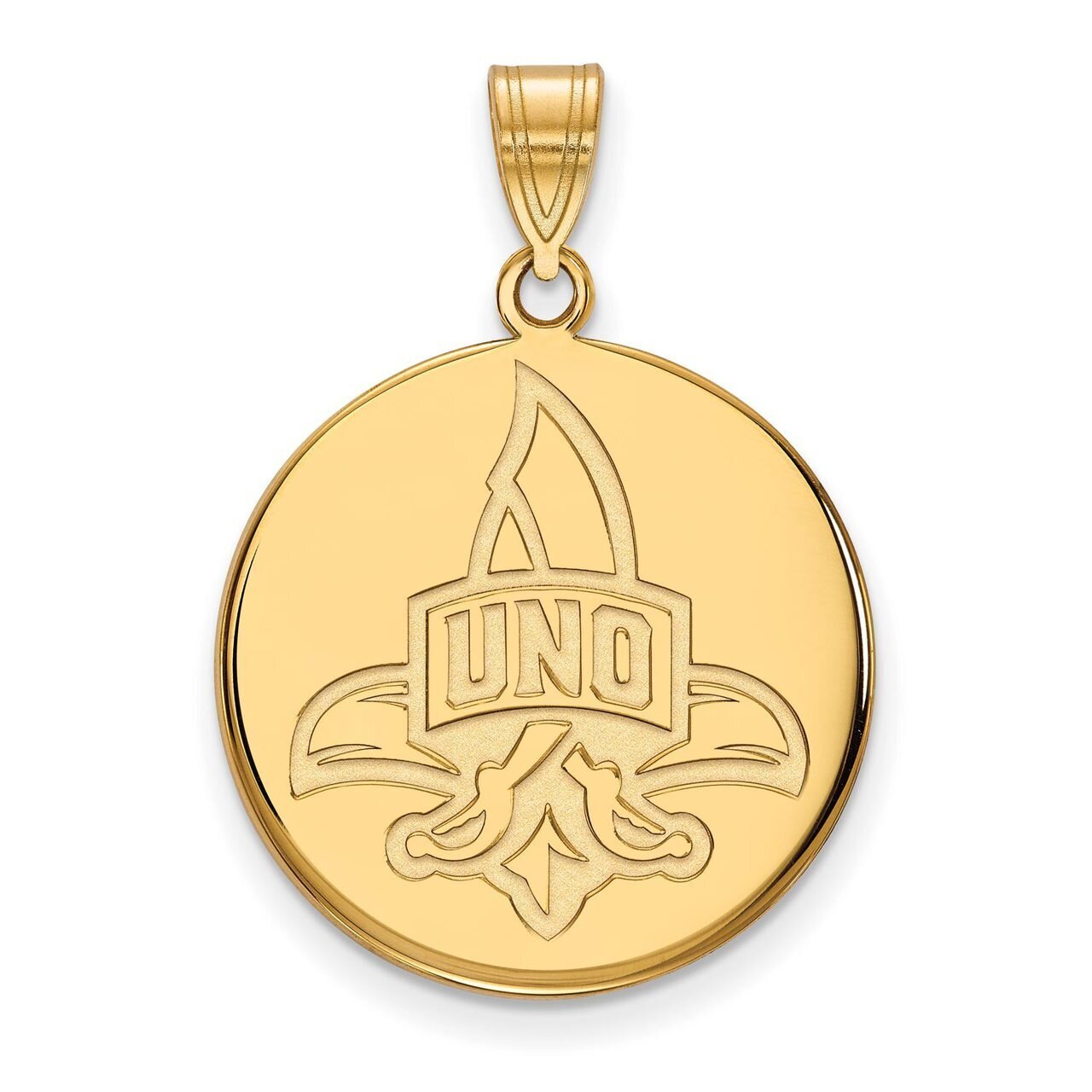 University of New Orleans Large Disc Pendant 10k Yellow Gold 1Y018UNO
