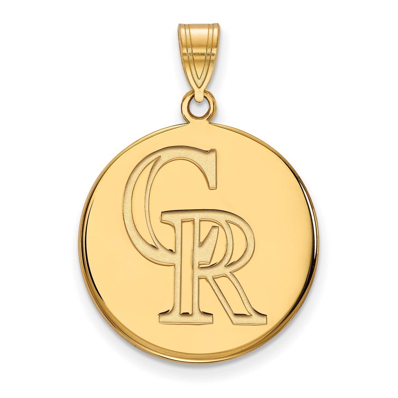 Colorado Rockies Large Disc Pendant 10k Yellow Gold 1Y019ROK, MPN: 1Y019ROK, 886774811512
