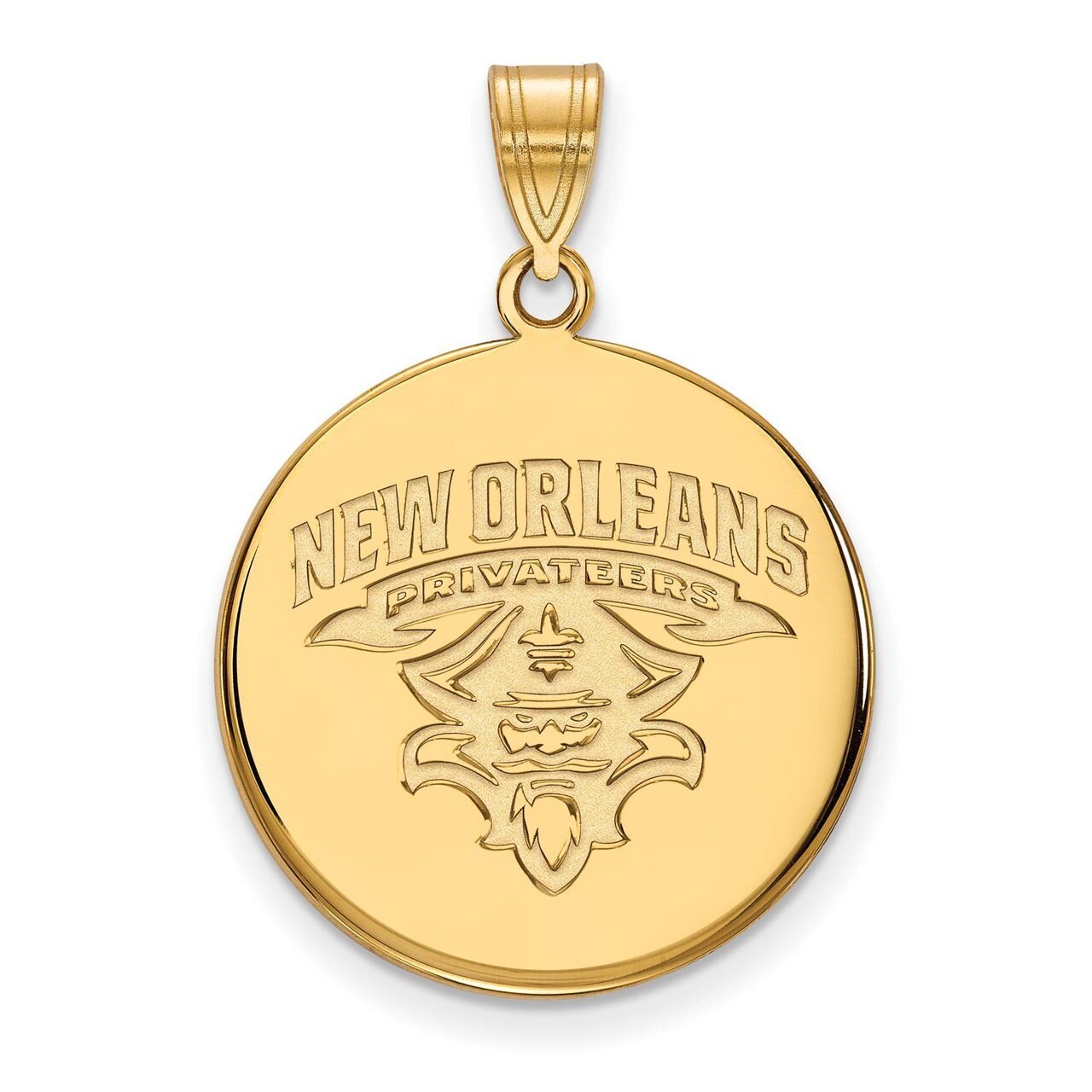 University of New Orleans Large Disc Pendant 10k Yellow Gold 1Y021UNO