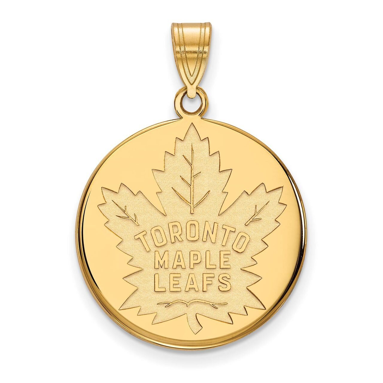 Toronto Maple Leafs Large Disc Pendant 10k Yellow Gold 1Y022MLE