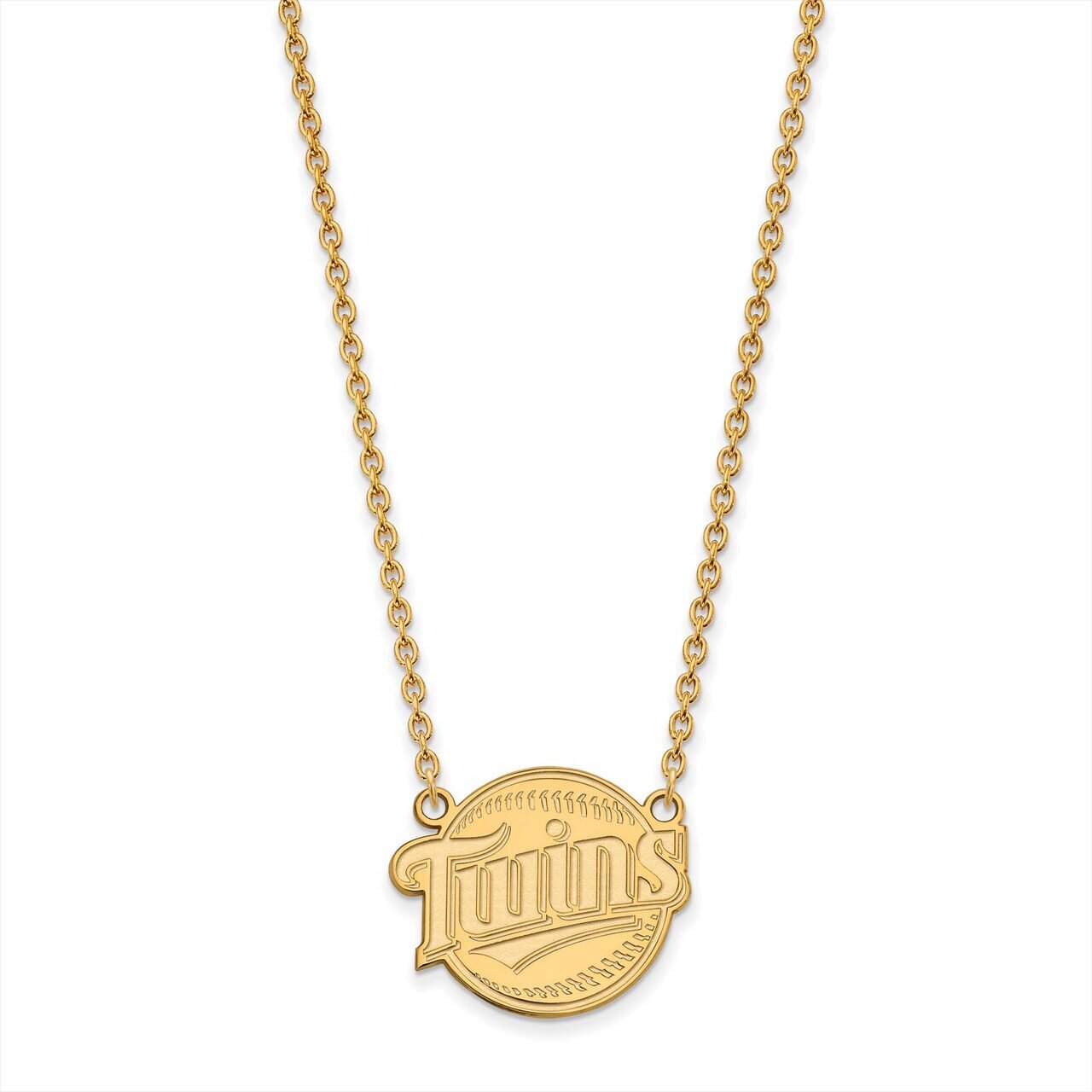 Minnesota Twins Large Pendant with Chain Necklace 10k Yellow Gold 1Y023TWN-18, MPN: 1Y023TWN-18, 88…