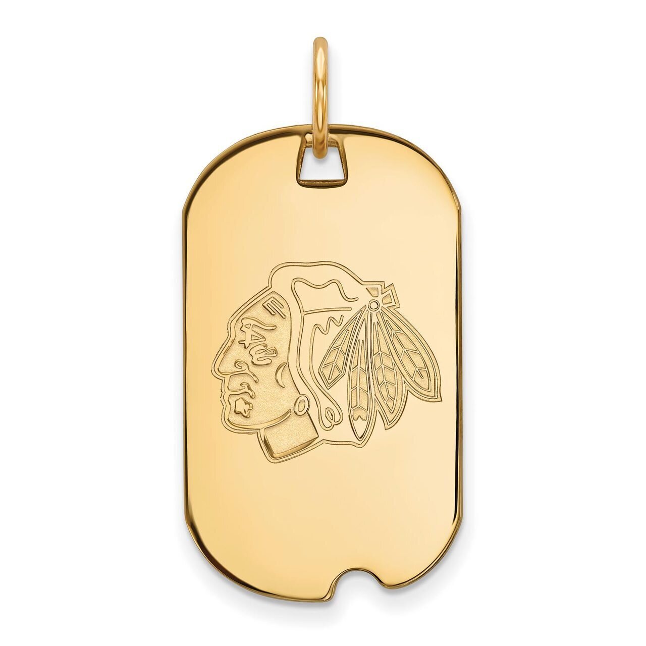 Chicago Blackhawks Small Dog Tag 10k Yellow Gold 1Y024BLA, MPN: 1Y024BLA, 886774735795