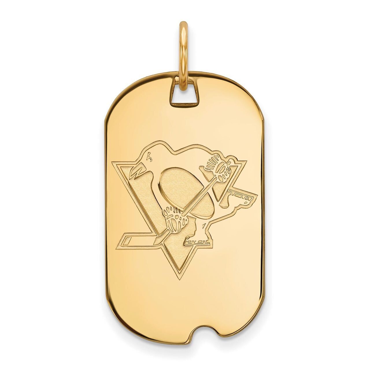 Pittsburh Penguins Small Dog Tag 10k Yellow Gold 1Y024PEN