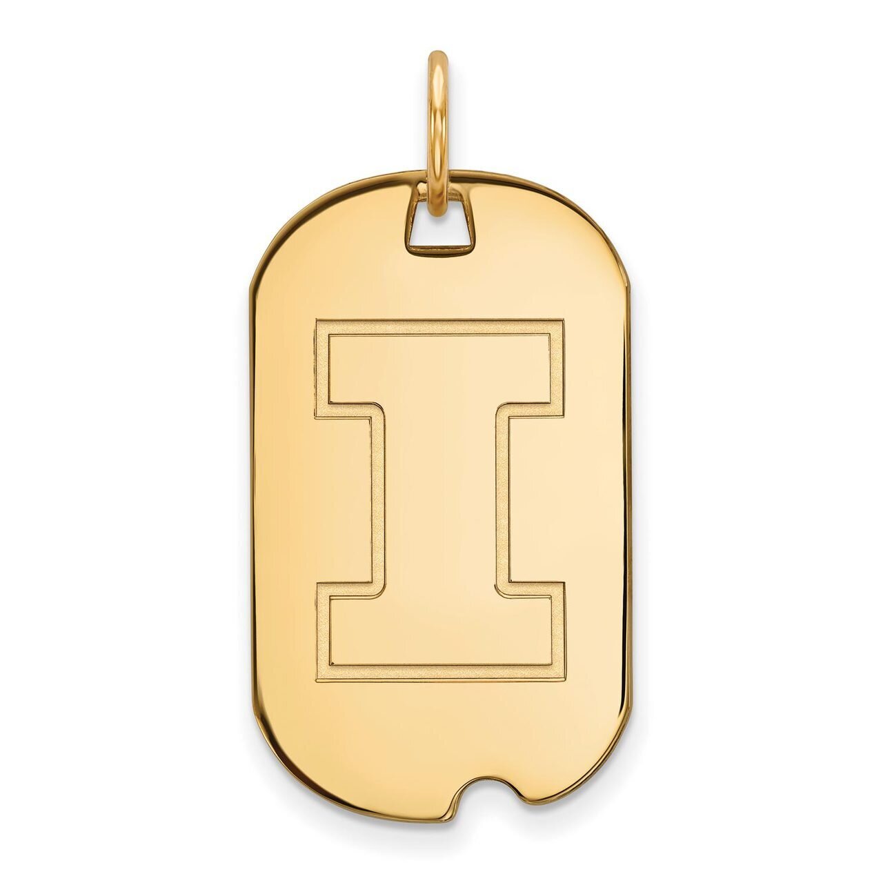 University of Illinois Small Dog Tag 10k Yellow Gold 1Y027UIL
