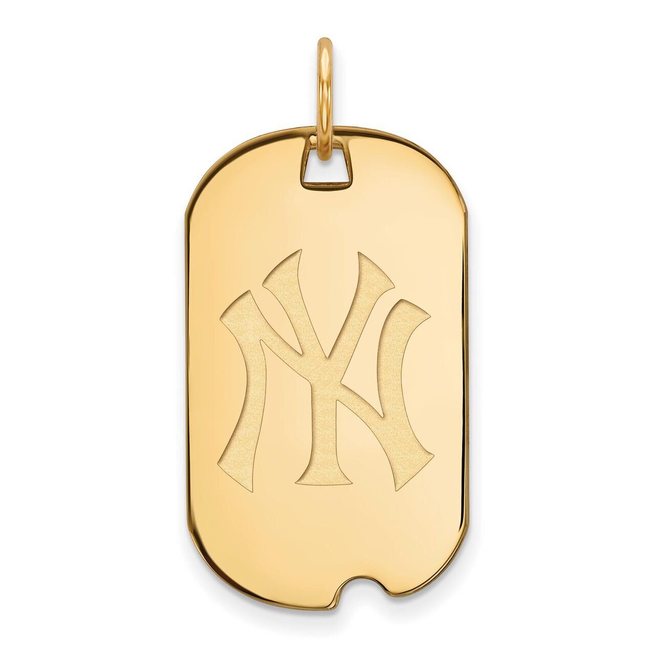 New York Yankees Small Dog Tag 10k Yellow Gold 1Y027YAN