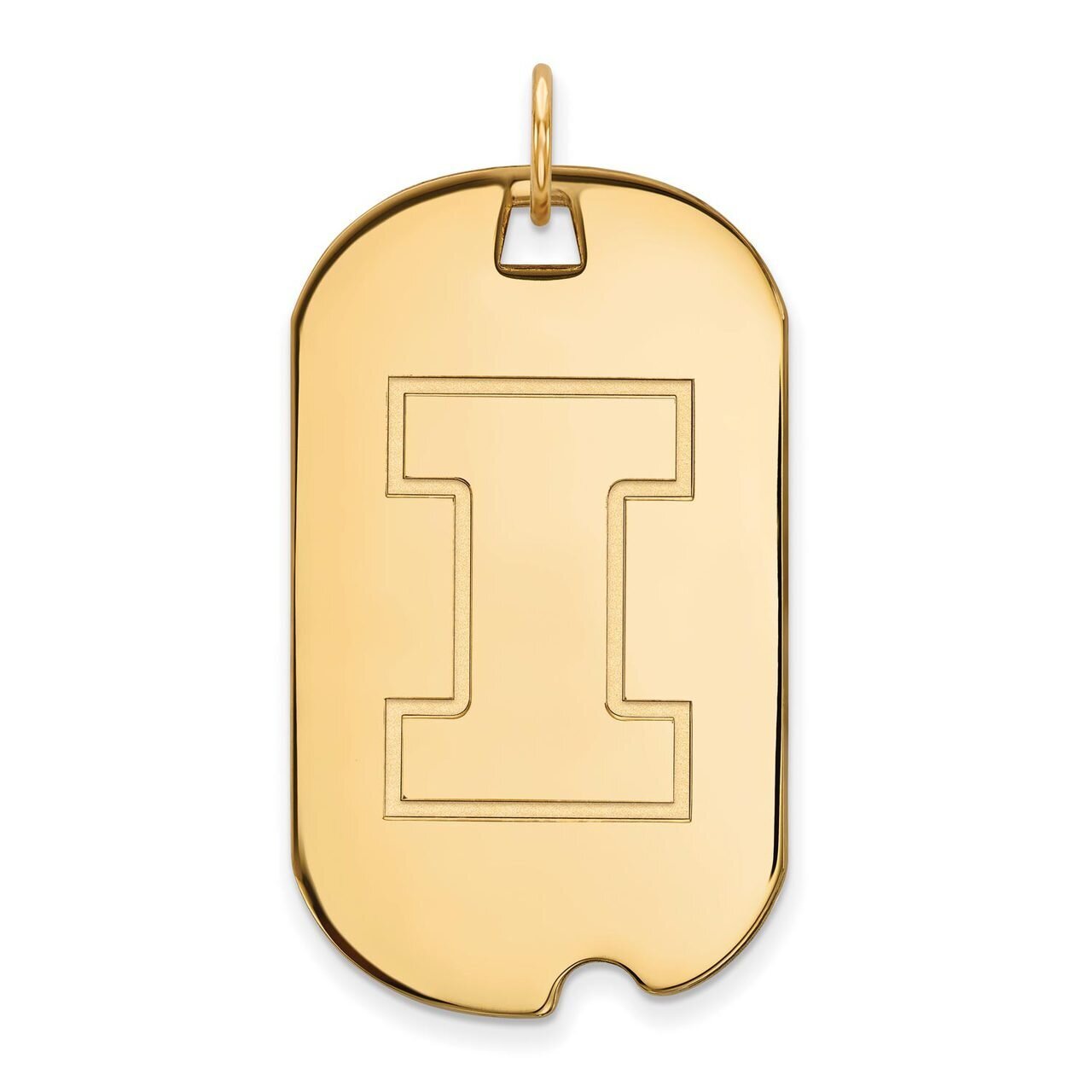 University of Illinois Large Dog Tag 10k Yellow Gold 1Y028UIL