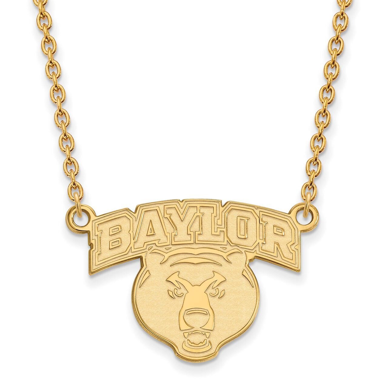 Baylor University Large Pendant with Chain Necklace 10k Yellow Gold 1Y031BU-18