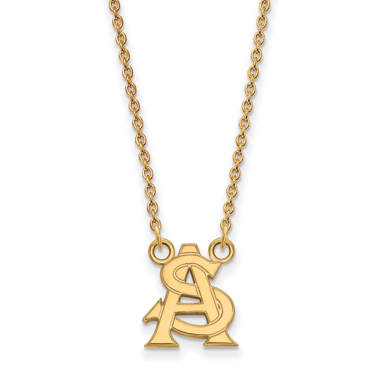 Arizona State University Small Pendant with Chain Necklace 10k Yellow Gold 1Y032AZS-18