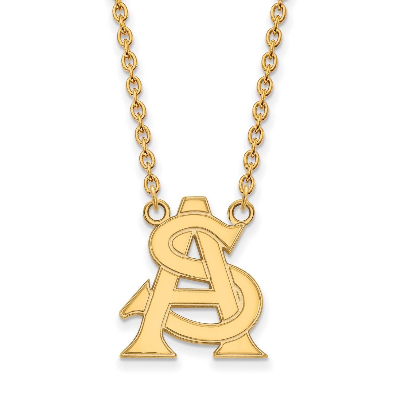 Arizona State University Large Pendant with Chain Necklace 10k Yellow Gold 1Y033AZS-18