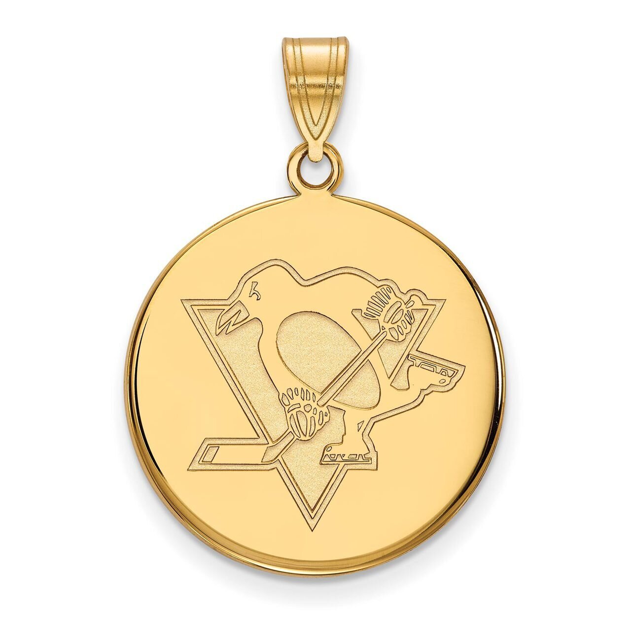 Pittsburh Penguins Large Disc Pendant 10k Yellow Gold 1Y036PEN, MPN: 1Y036PEN, 886774735948