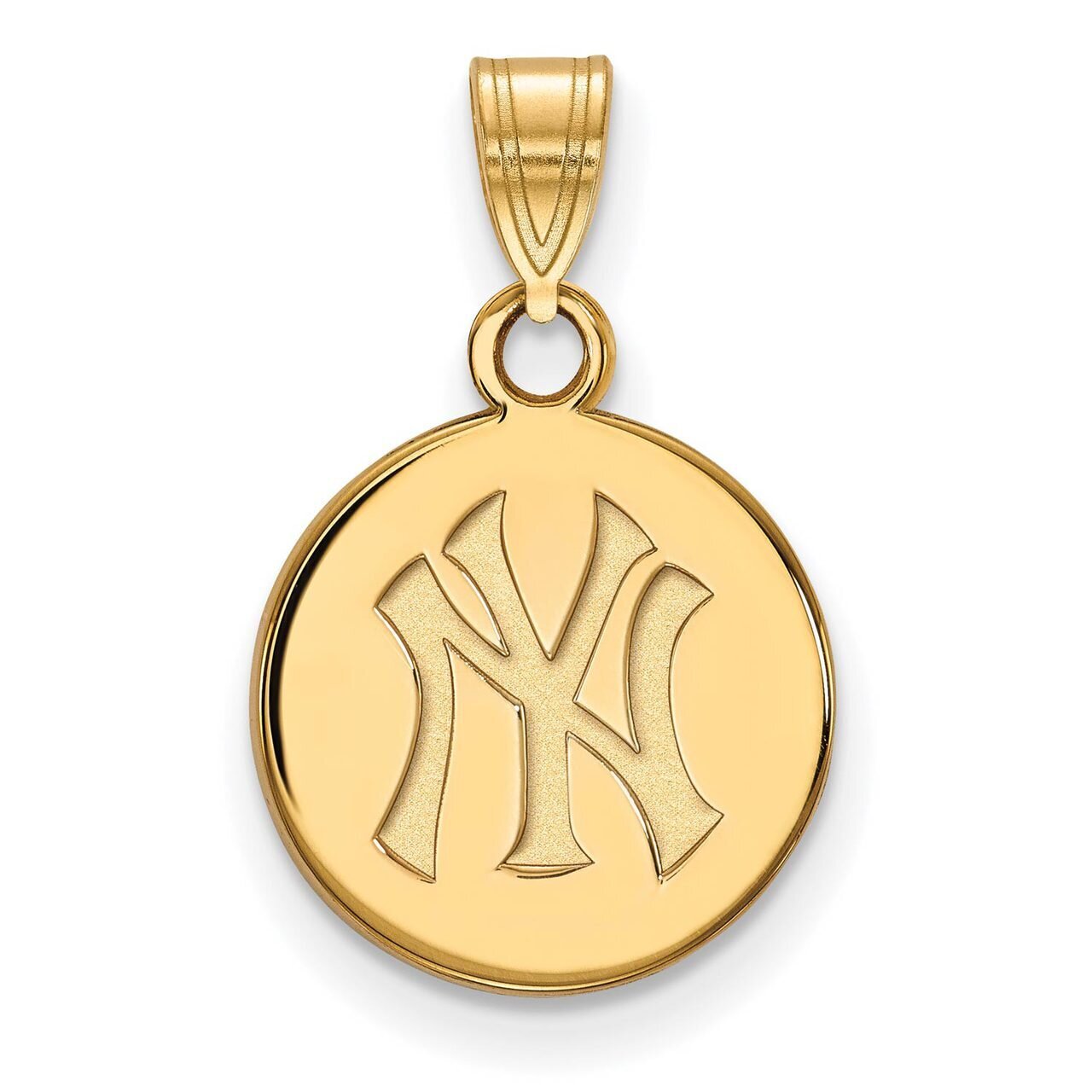 New York Yankees Small Disc Pendant 10k Yellow Gold 1Y037YAN