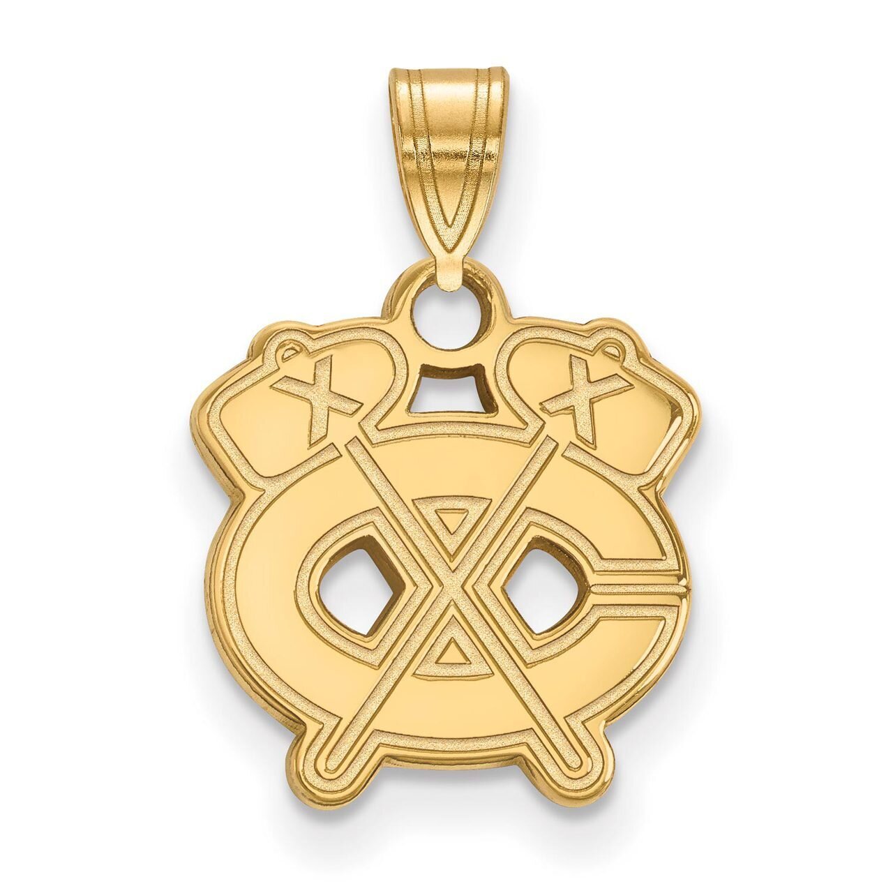 Chicago Blackhawks Small Pendant 10k Yellow Gold 1Y038BLA, MPN: 1Y038BLA, 886774735962