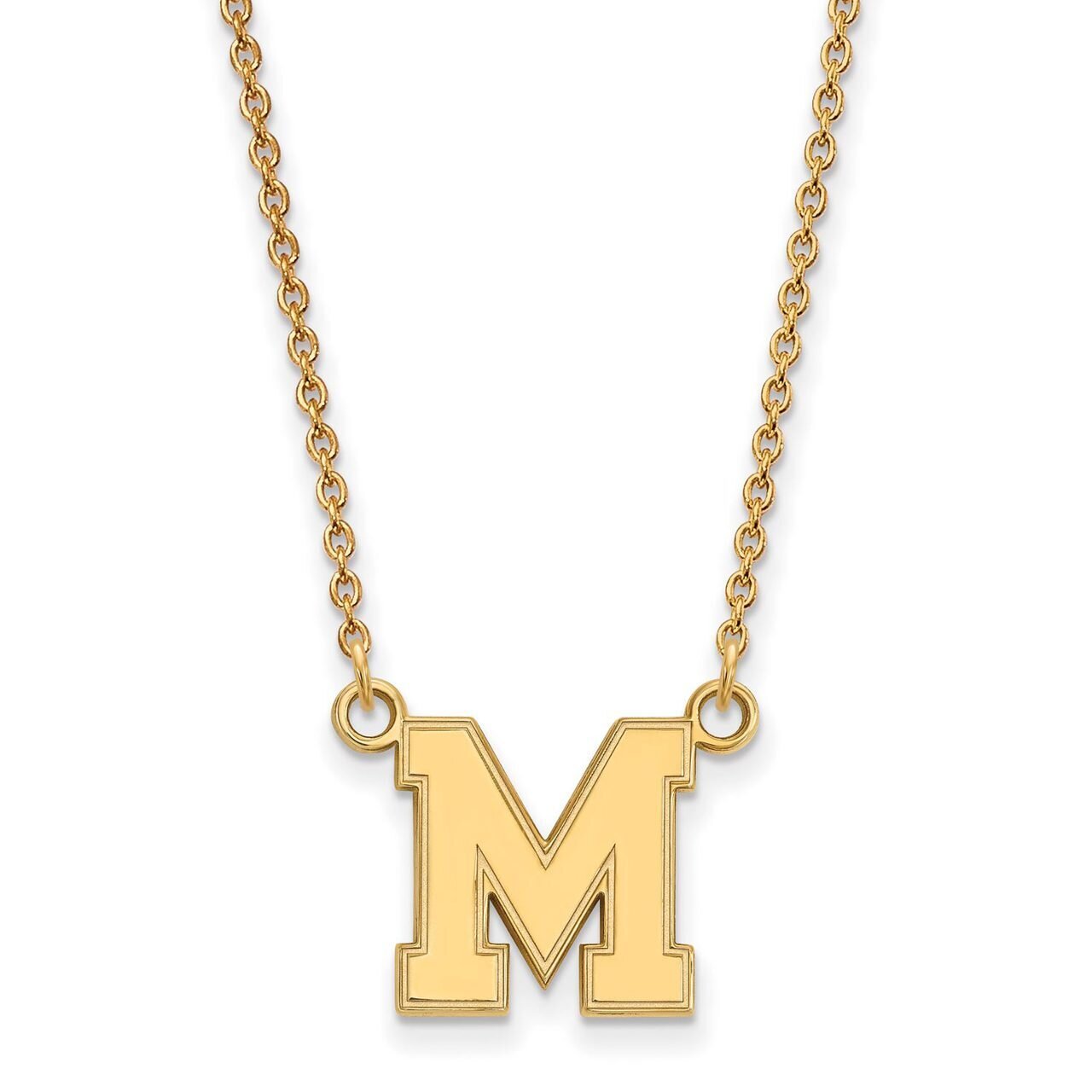 University of Memphis Small Pendant with Chain Necklace 10k Yellow Gold 1Y038UMP-18, MPN: 1Y038UMP-…