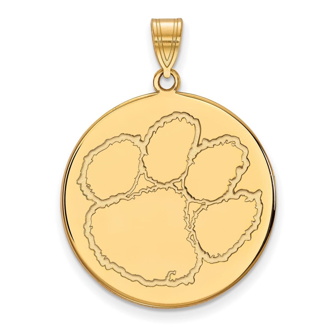 Clemson University x-Large Disc Pendant 10k Yellow Gold 1Y047CU, MPN: 1Y047CU, 886774818504