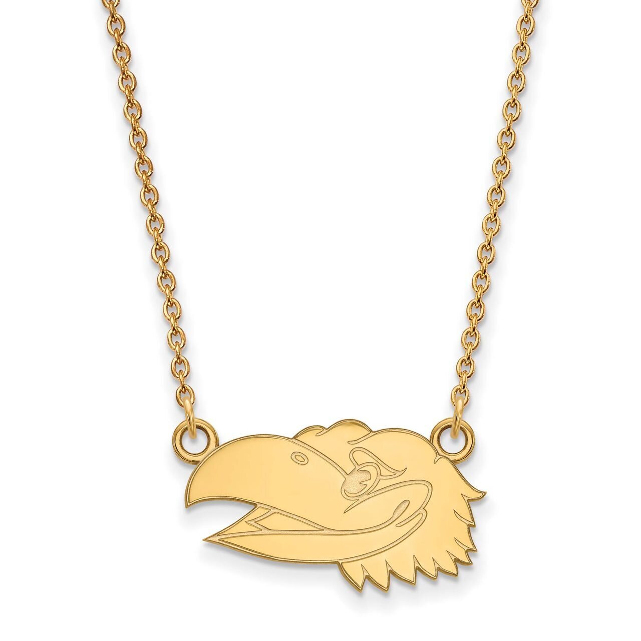 University of Kansas Small Pendant with Chain Necklace 10k Yellow Gold 1Y047UKS-18, MPN: 1Y047UKS-1…