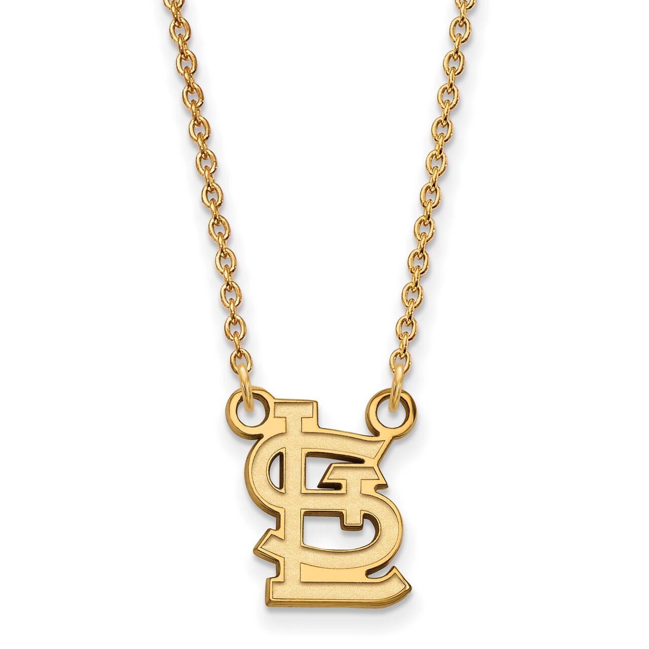 Saint Louis Cardinals Small Pendant with Chain Necklace 10k Yellow Gold 1Y052CRD-18