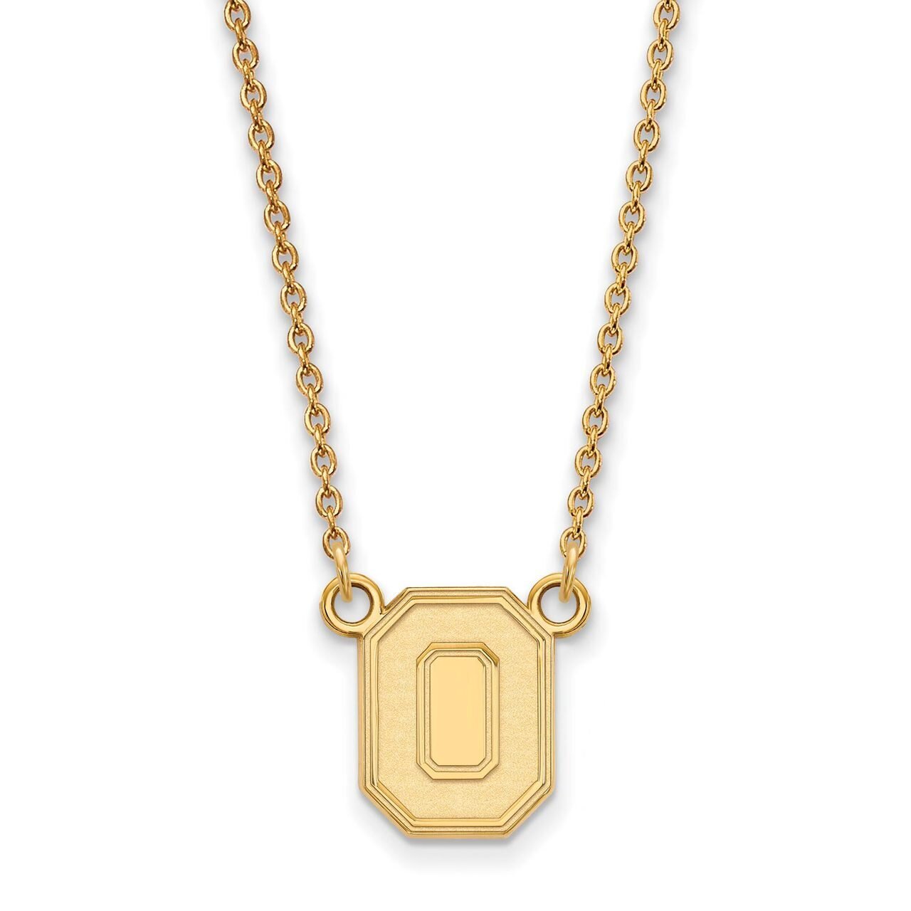 Ohio State University Small Pendant with Chain Necklace 10k Yellow Gold 1Y053OSU-18, MPN: 1Y053OSU-…