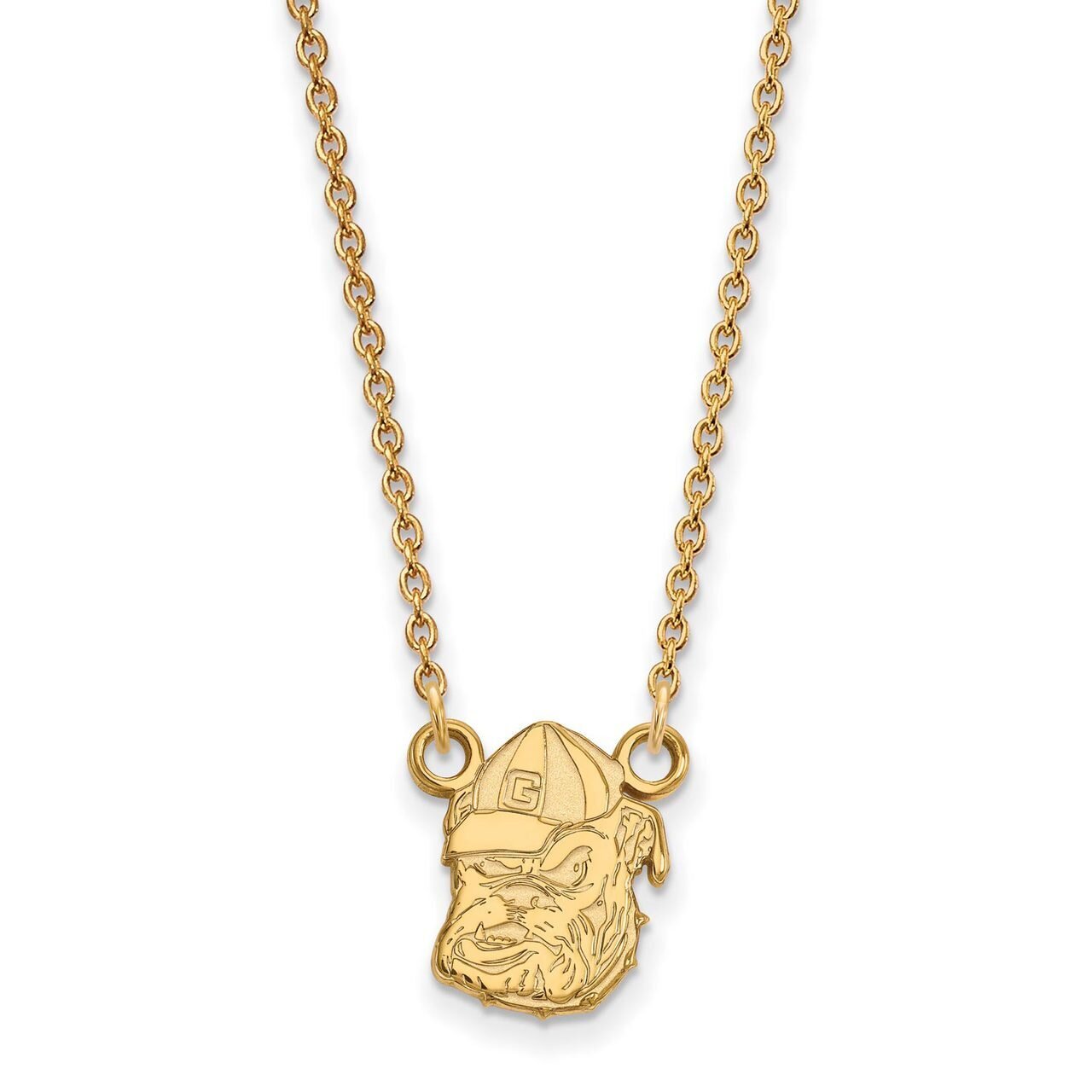 University of Georgia Small Pendant with Chain Necklace 10k Yellow Gold 1Y054UGA-18