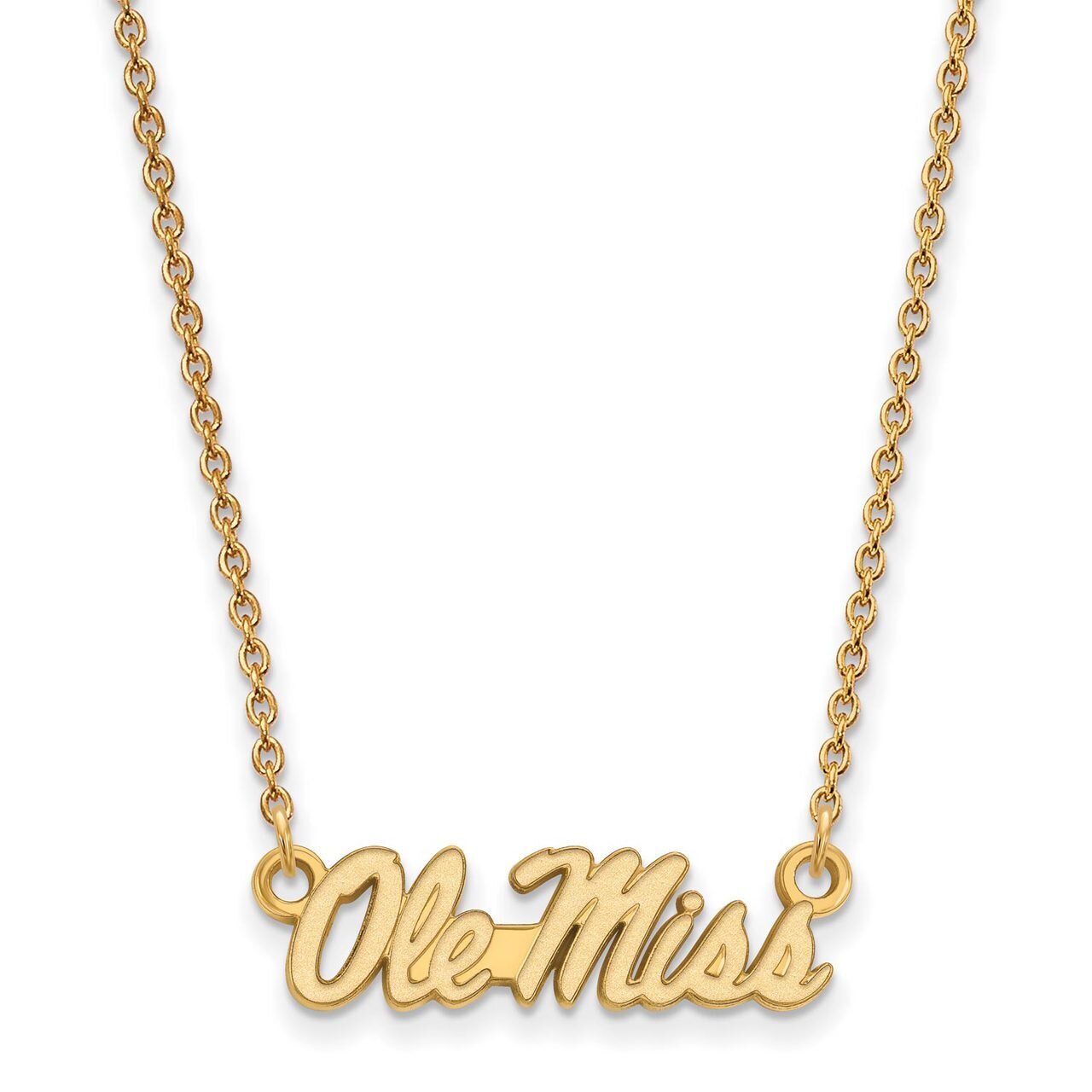 University of Mississippi Small Pendant with Chain Necklace 10k Yellow Gold 1Y054UMS-18, MPN: 1Y054…