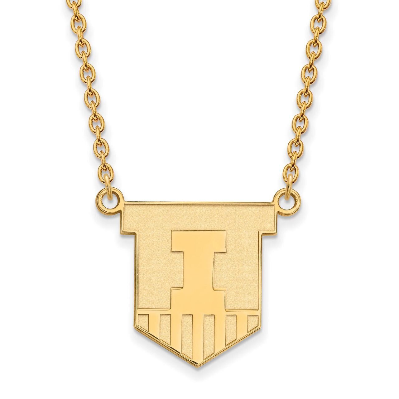 University of Illinois Large Pendant with Chain Necklace 10k Yellow Gold 1Y055UIL-18