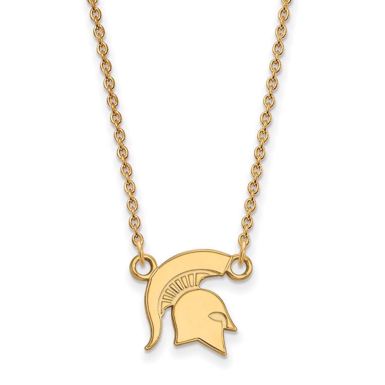 Michigan State University Small Pendant with Chain Necklace 10k Yellow Gold 1Y056MIS-18