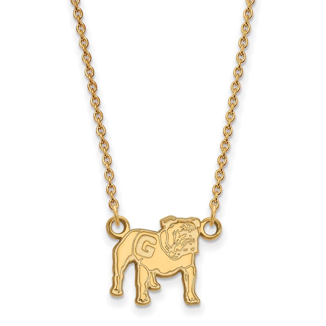 University of Georgia Small Pendant with Chain Necklace 10k Yellow Gold 1Y066UGA-18