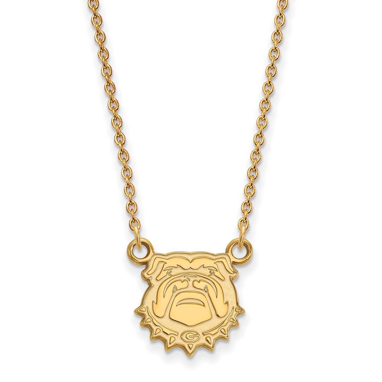 University of Georgia Small Pendant with Chain Necklace 10k Yellow Gold 1Y073UGA-18