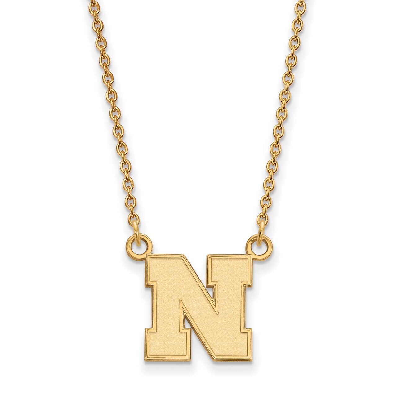 University of Nebraska Small Pendant with Chain Necklace 10k Yellow Gold 1Y073UNE-18, MPN: 1Y073UNE…