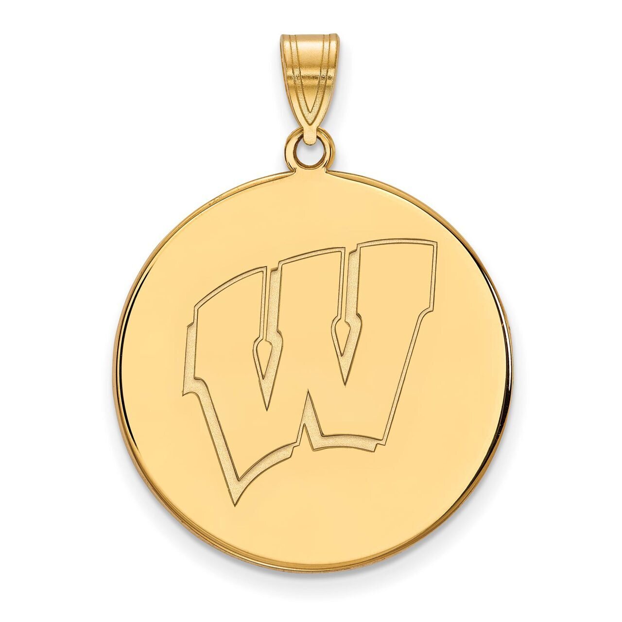 University of Wisconsin x-Large Disc Pendant 10k Yellow Gold 1Y085UWI, MPN: 1Y085UWI, 886774823256