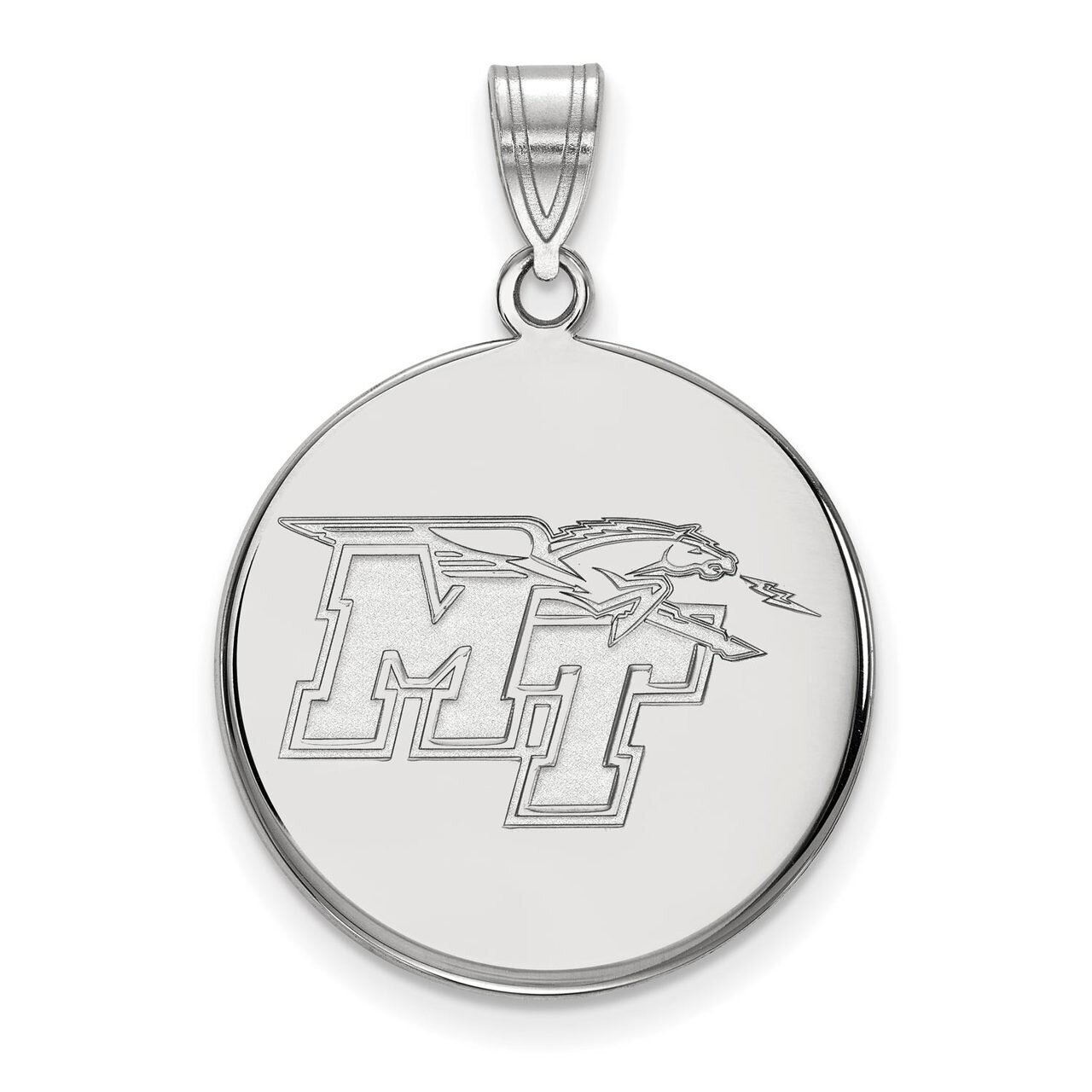 Middle Tennessee State University Large Disc Pendant 14k White Gold 4W001MTS