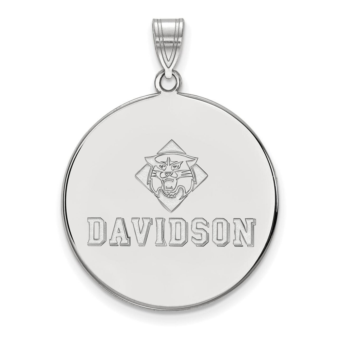 Davidson College x-Large Disc Pendant 14k White Gold 4W002DAV