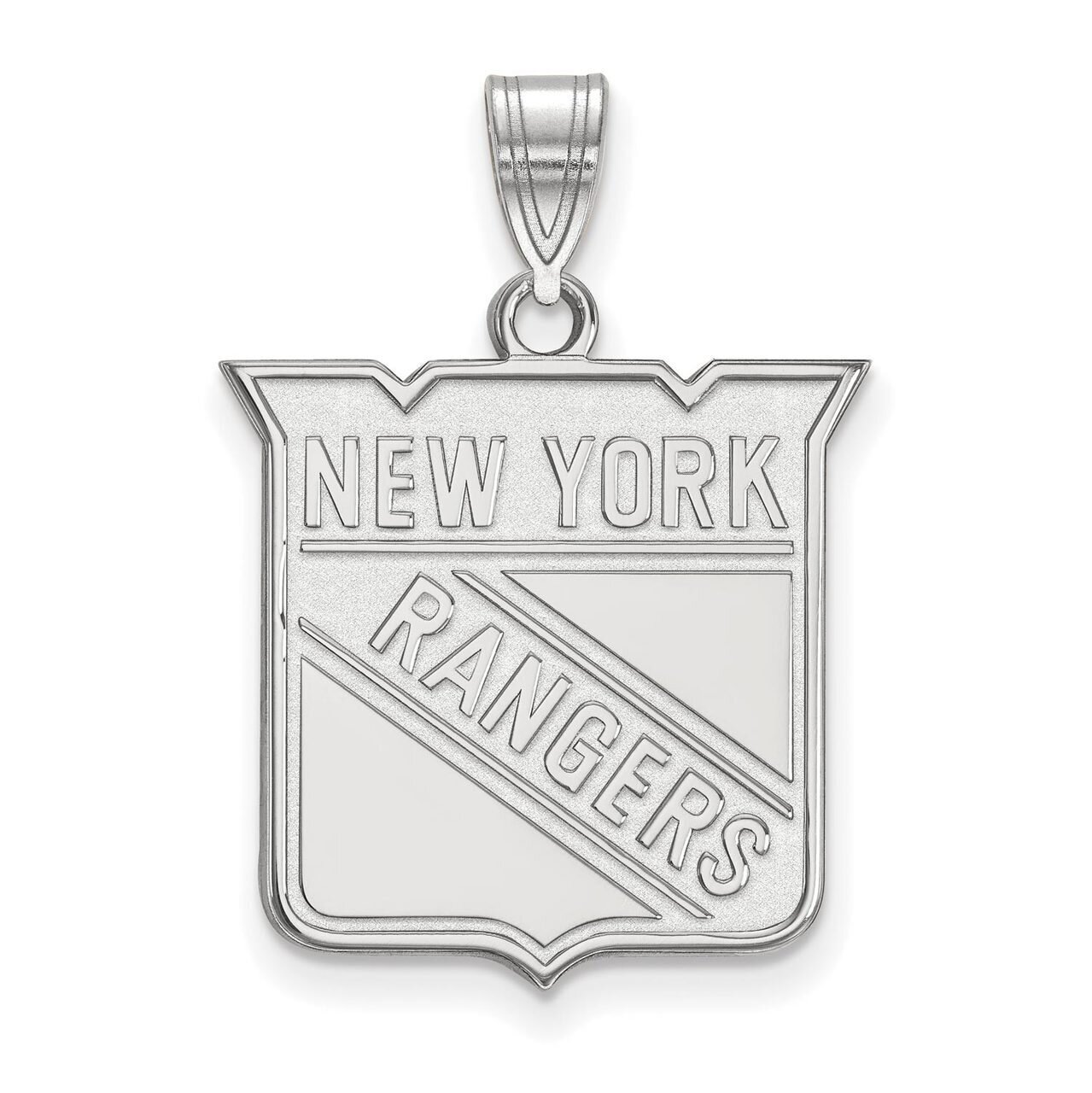 New York Rangers Large Pendant 14k White Gold 4W004RNG