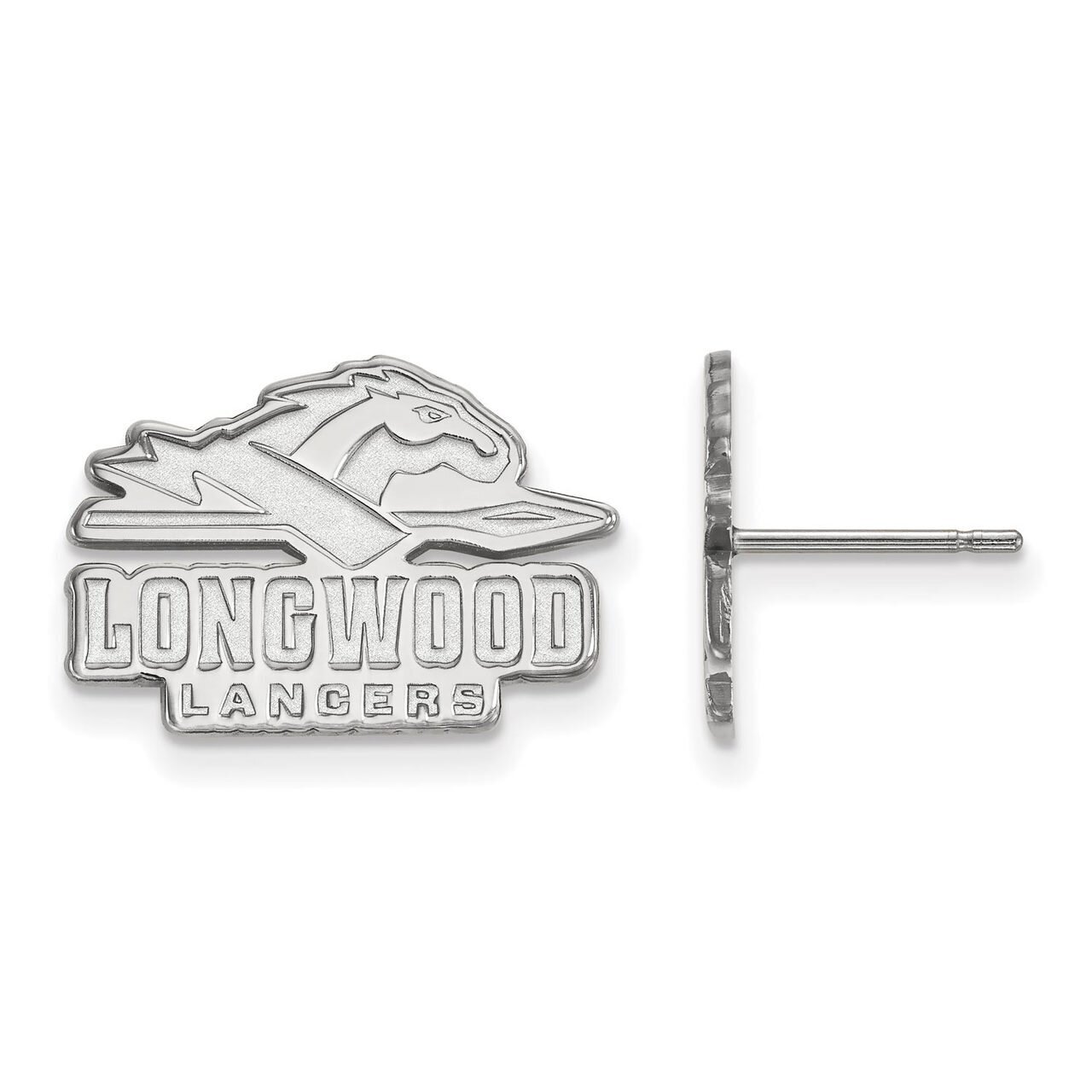 Longwood University Small Post Earring 14k White Gold 4W006LOC