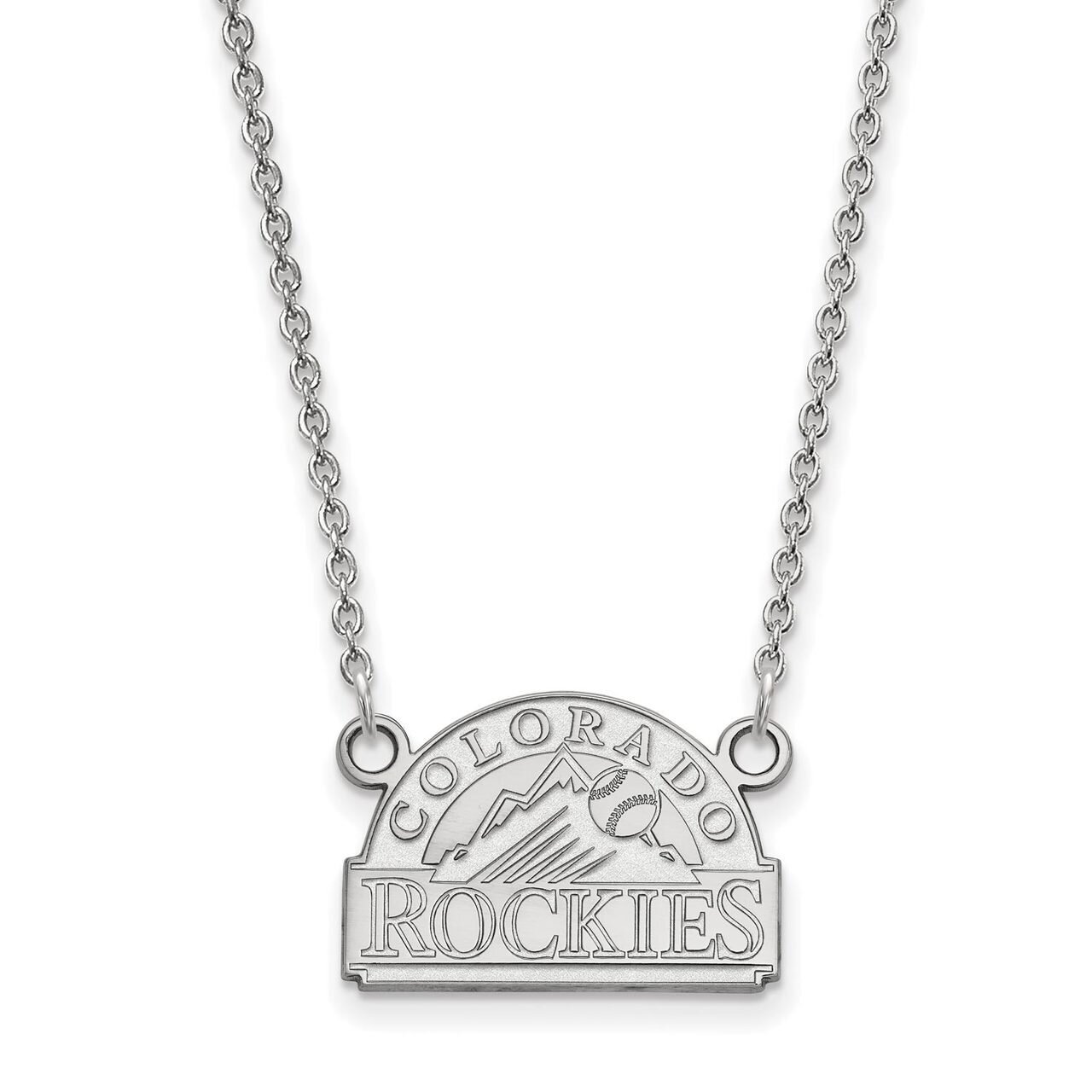 Colorado Rockies Small Pendant with Chain Necklace 14k White Gold 4W006ROK-18, MPN: 4W006ROK-18, 88…