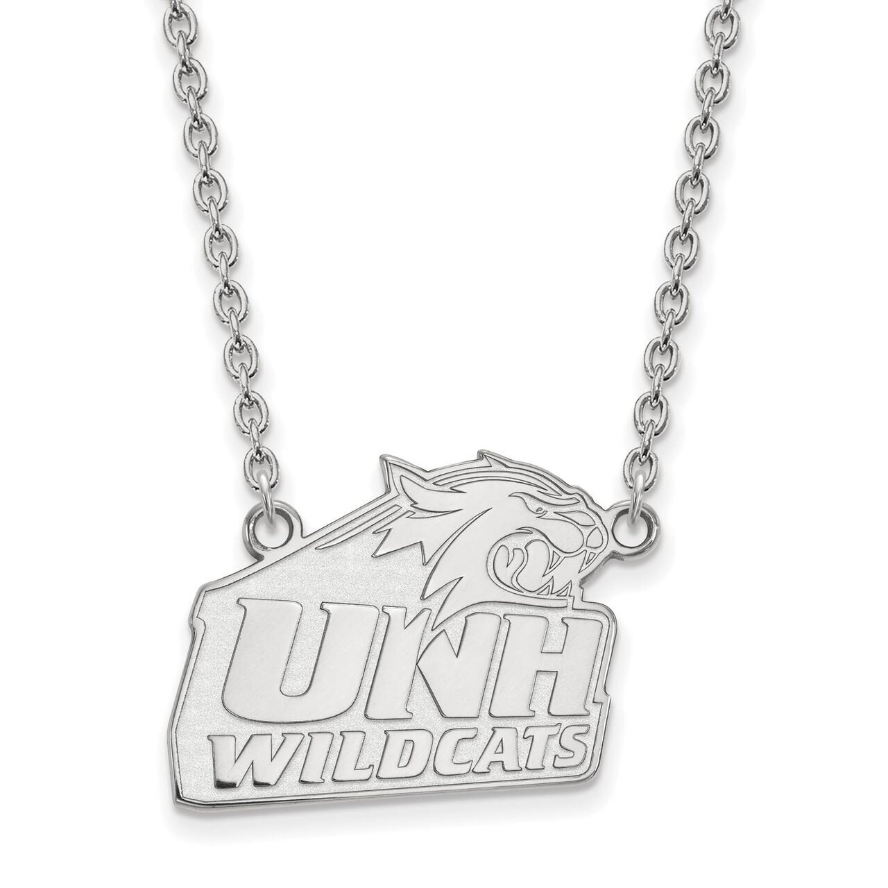 University of New Hampshire Large Pendant with Chain Necklace 14k White Gold 4W006UNH-18, MPN: 4W00…